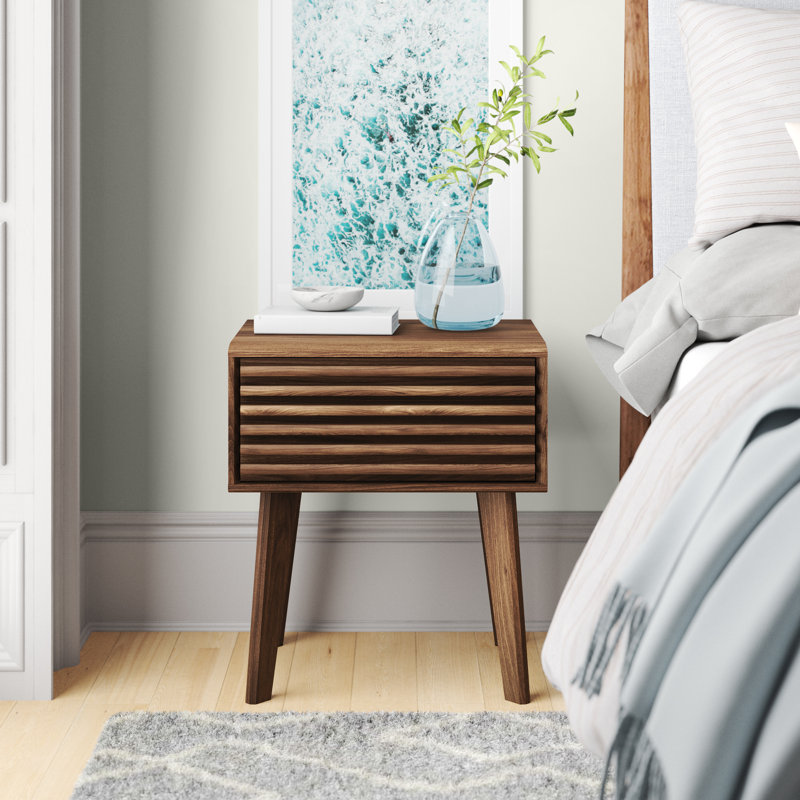 Wayfair walnut nightstand discount